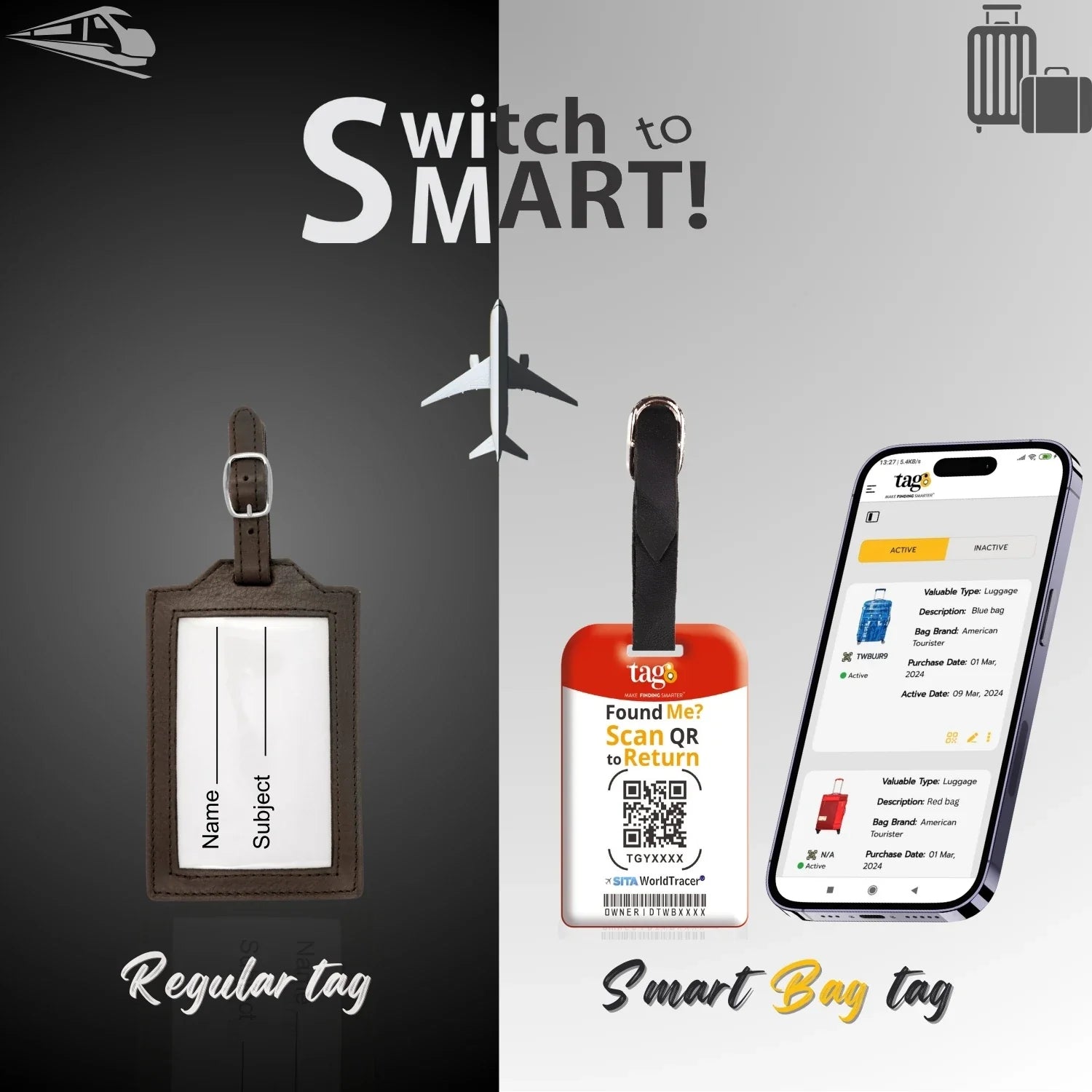 Smart Bag Security Tag -  Vietnam Flag [Pack 2]